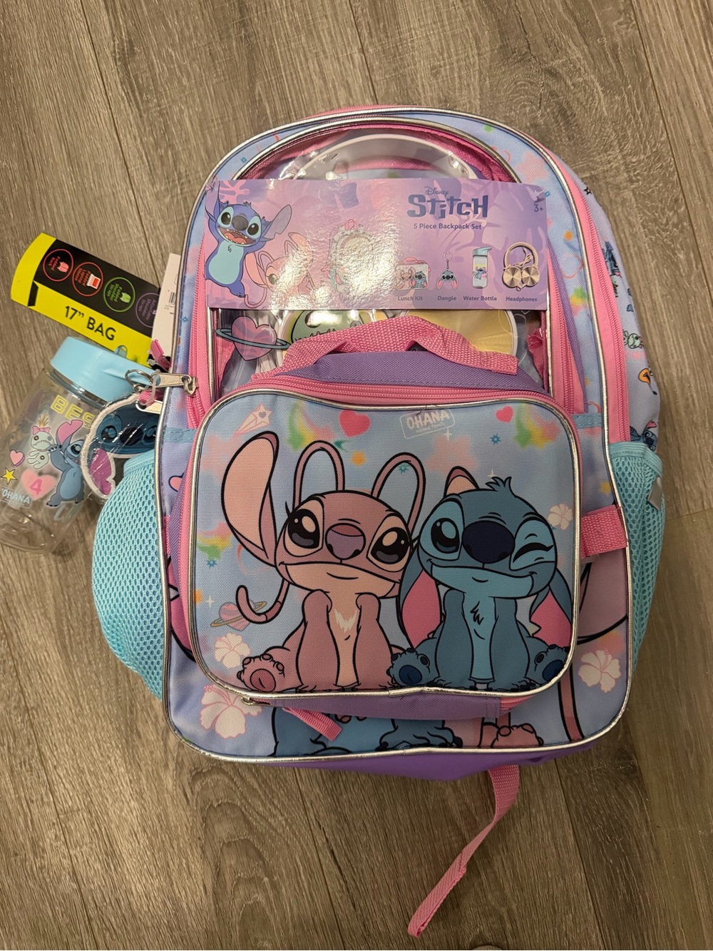 Disney Stitch Backpack in Pink, Light Blue & Purple